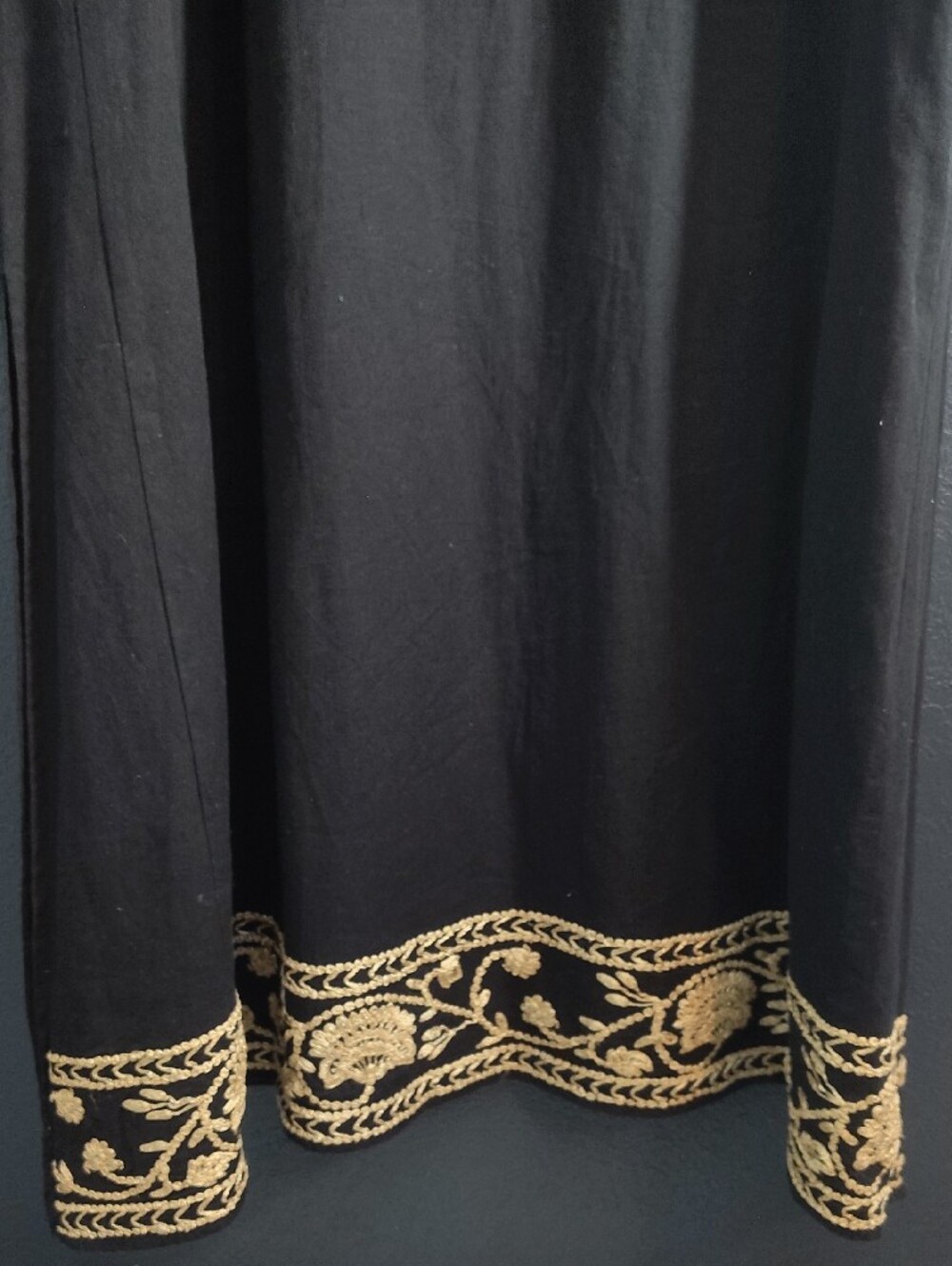 Roller Rabbit Black Maxi Dress with Gold Embroidery - Picture 10 of 12